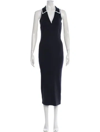 Pre-owned Veronica Beard V-neck Long Dress In Blue