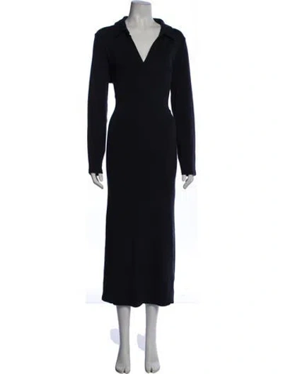Pre-owned Veronica Beard V-neck Long Dress In Blue