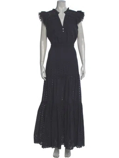 Pre-owned Veronica Beard V-neck Long Dress In Gray