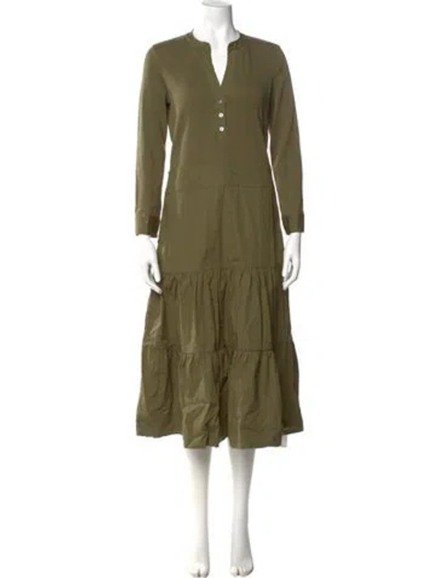Pre-owned Veronica Beard V-neck Long Dress In Green