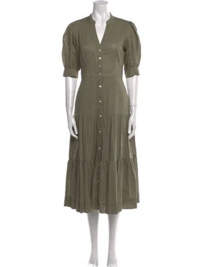 Pre-owned Veronica Beard V-neck Long Dress In Green