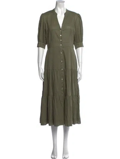 Pre-owned Veronica Beard V-neck Long Dress In Green