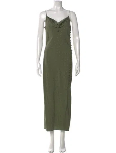 Pre-owned Veronica Beard V-neck Long Dress In Green