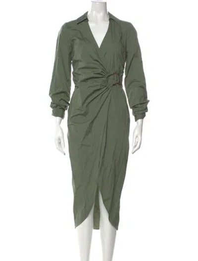 Pre-owned Veronica Beard V-neck Long Dress In Green