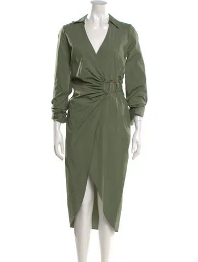 Pre-owned Veronica Beard V-neck Long Dress In Green