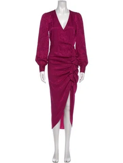 Pre-owned Veronica Beard V-neck Long Dress In Pink