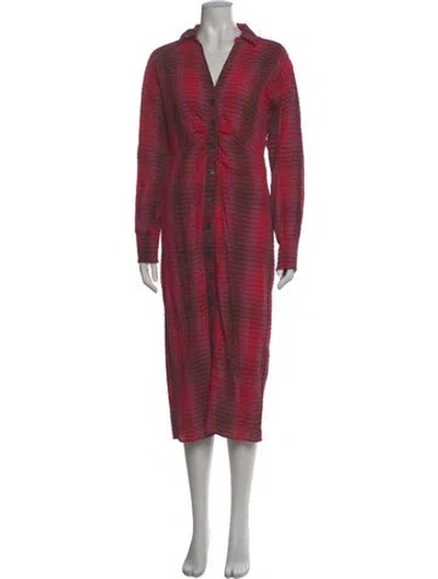 Pre-owned Veronica Beard V-neck Long Dress In Pink