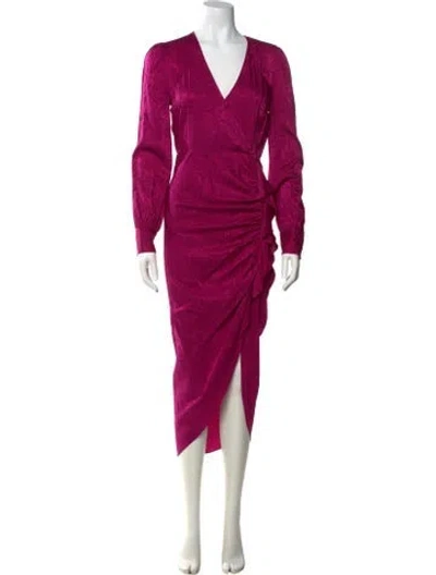 Pre-owned Veronica Beard V-neck Long Dress In Purple