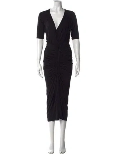 Pre-owned Veronica Beard V-neck Long Dress W/ Tags In Black