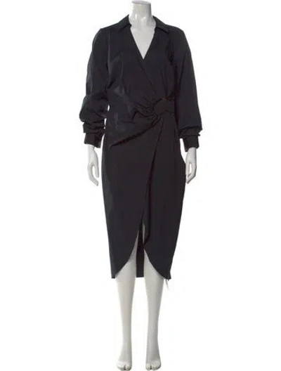 Pre-owned Veronica Beard V-neck Long Dress W/ Tags In Black