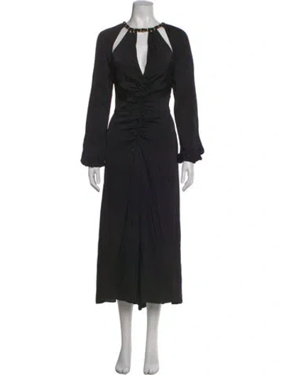 Pre-owned Veronica Beard V-neck Long Dress W/ Tags In Black