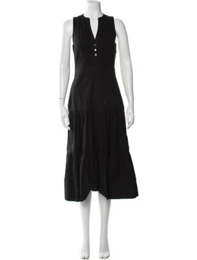 Pre-owned Veronica Beard V-neck Long Dress W/ Tags In Black