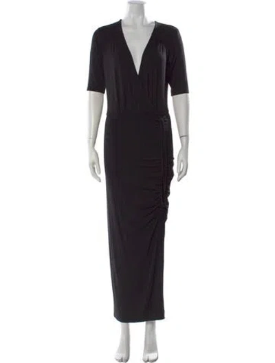 Pre-owned Veronica Beard V-neck Long Dress W/ Tags In Black