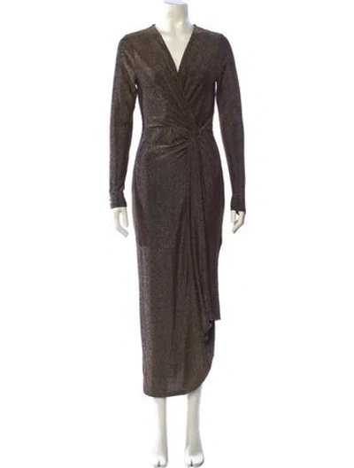 Pre-owned Veronica Beard V-neck Long Dress W/ Tags In Brown