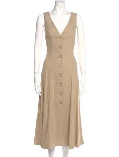 Pre-owned Veronica Beard V-neck Long Dress W/ Tags In Neutral