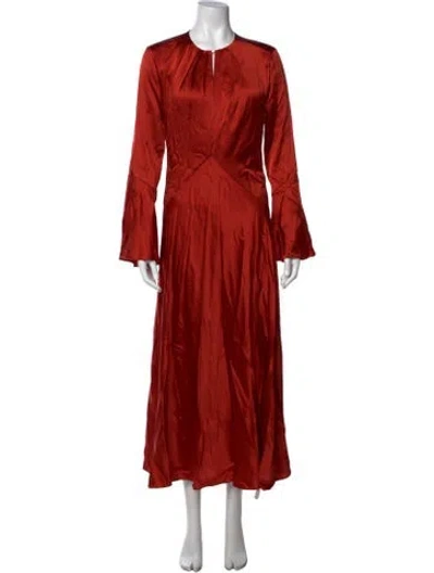 Pre-owned Veronica Beard V-neck Long Dress W/ Tags In Orange