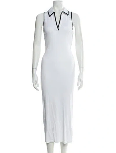 Pre-owned Veronica Beard V-neck Long Dress W/ Tags In White