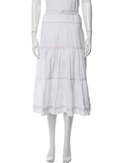 Pre-owned Veronica Beard V-neck Long Dress In White