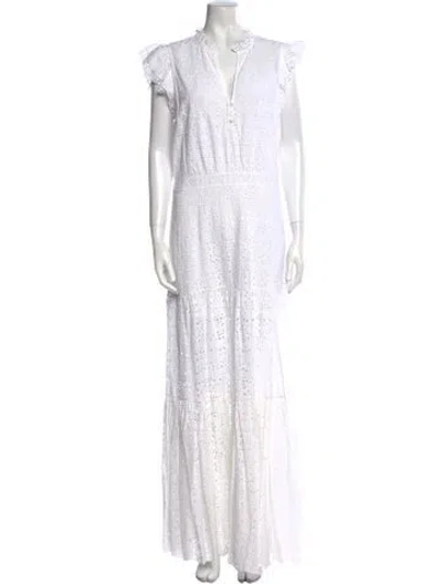 Pre-owned Veronica Beard V-neck Long Dress In White