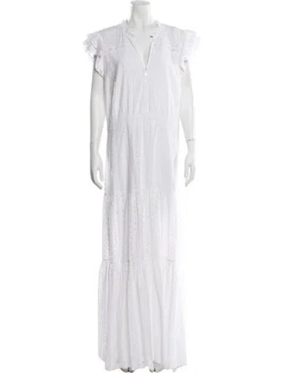 Pre-owned Veronica Beard V-neck Long Dress In White