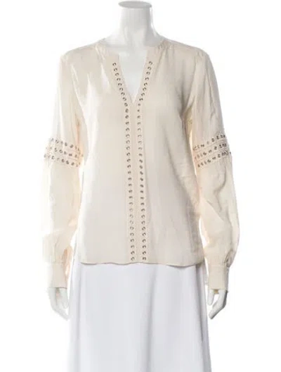 Pre-owned Veronica Beard V-neck Long Sleeve Blouse