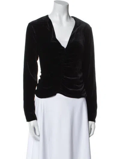 Pre-owned Veronica Beard V-neck Long Sleeve Blouse In Blue