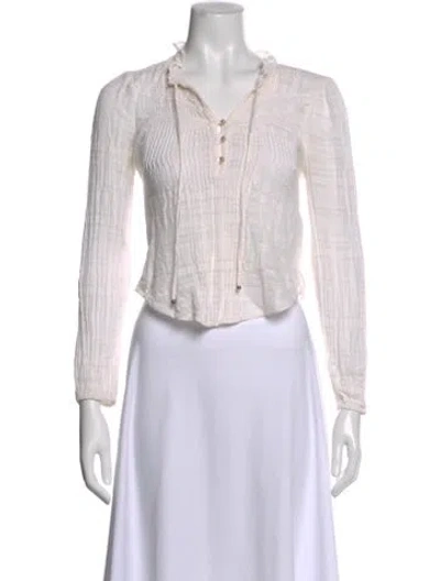 Pre-owned Veronica Beard V-neck Long Sleeve Blouse In Pink