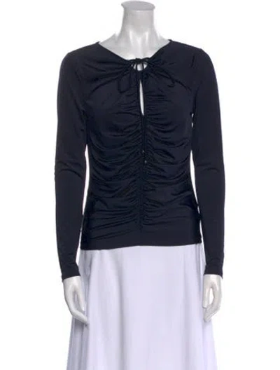 Pre-owned Veronica Beard V-neck Long Sleeve Sweatshirt W/ Tags In Blue