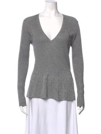 Pre-owned Veronica Beard V-neck Long Sleeve Top