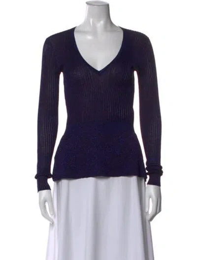 Pre-owned Veronica Beard V-neck Long Sleeve Top
