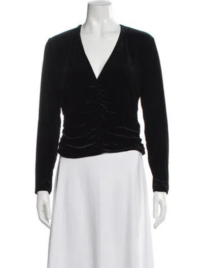 Pre-owned Veronica Beard V-neck Long Sleeve Top In Blue