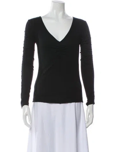 Pre-owned Veronica Beard V-neck Long Sleeve Top In Gray
