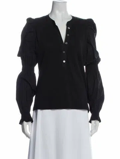 Pre-owned Veronica Beard V-neck Long Sleeve Top In Gray