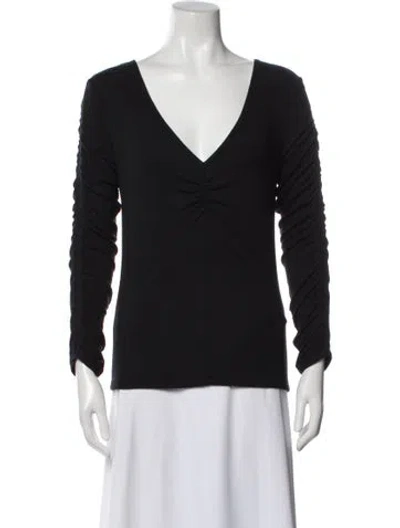 Pre-owned Veronica Beard V-neck Long Sleeve Top In Multi