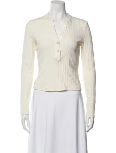 Pre-owned Veronica Beard V-neck Long Sleeve Top In Neutral
