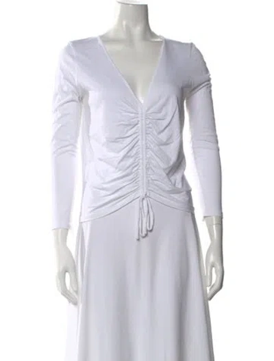 Pre-owned Veronica Beard V-neck Long Sleeve Top In Neutral