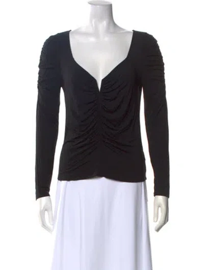 Pre-owned Veronica Beard V-neck Long Sleeve Top W/ Tags In Black