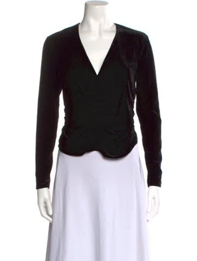 Pre-owned Veronica Beard V-neck Long Sleeve Top W/ Tags In Black