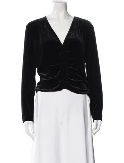Pre-owned Veronica Beard V-neck Long Sleeve Top W/ Tags In Black
