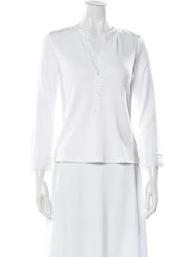 Pre-owned Veronica Beard V-neck Long Sleeve Top W/ Tags In White