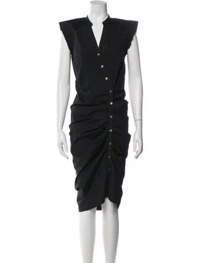 Pre-owned Veronica Beard V-neck Midi Length Dress In Black