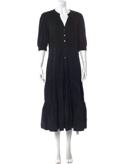 Pre-owned Veronica Beard V-neck Midi Length Dress In Black
