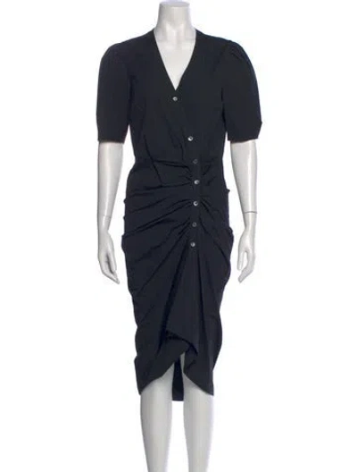 Pre-owned Veronica Beard V-neck Midi Length Dress In Black