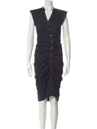 Pre-owned Veronica Beard V-neck Midi Length Dress In Black