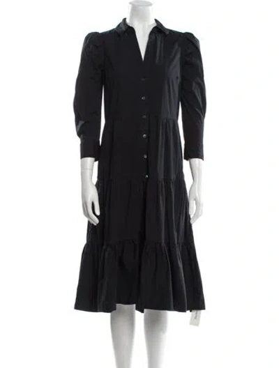 Pre-owned Veronica Beard V-neck Midi Length Dress In Black