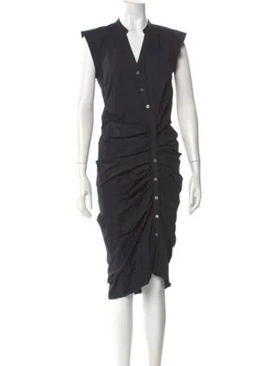 Pre-owned Veronica Beard V-neck Midi Length Dress In Black