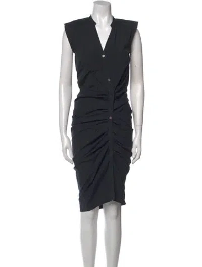Pre-owned Veronica Beard V-neck Midi Length Dress In Black