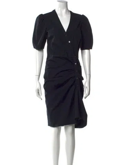 Pre-owned Veronica Beard V-neck Midi Length Dress In Black
