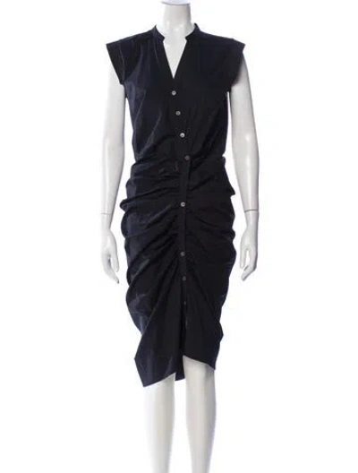 Pre-owned Veronica Beard V-neck Midi Length Dress In Black