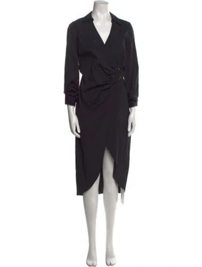 Pre-owned Veronica Beard V-neck Midi Length Dress In Black